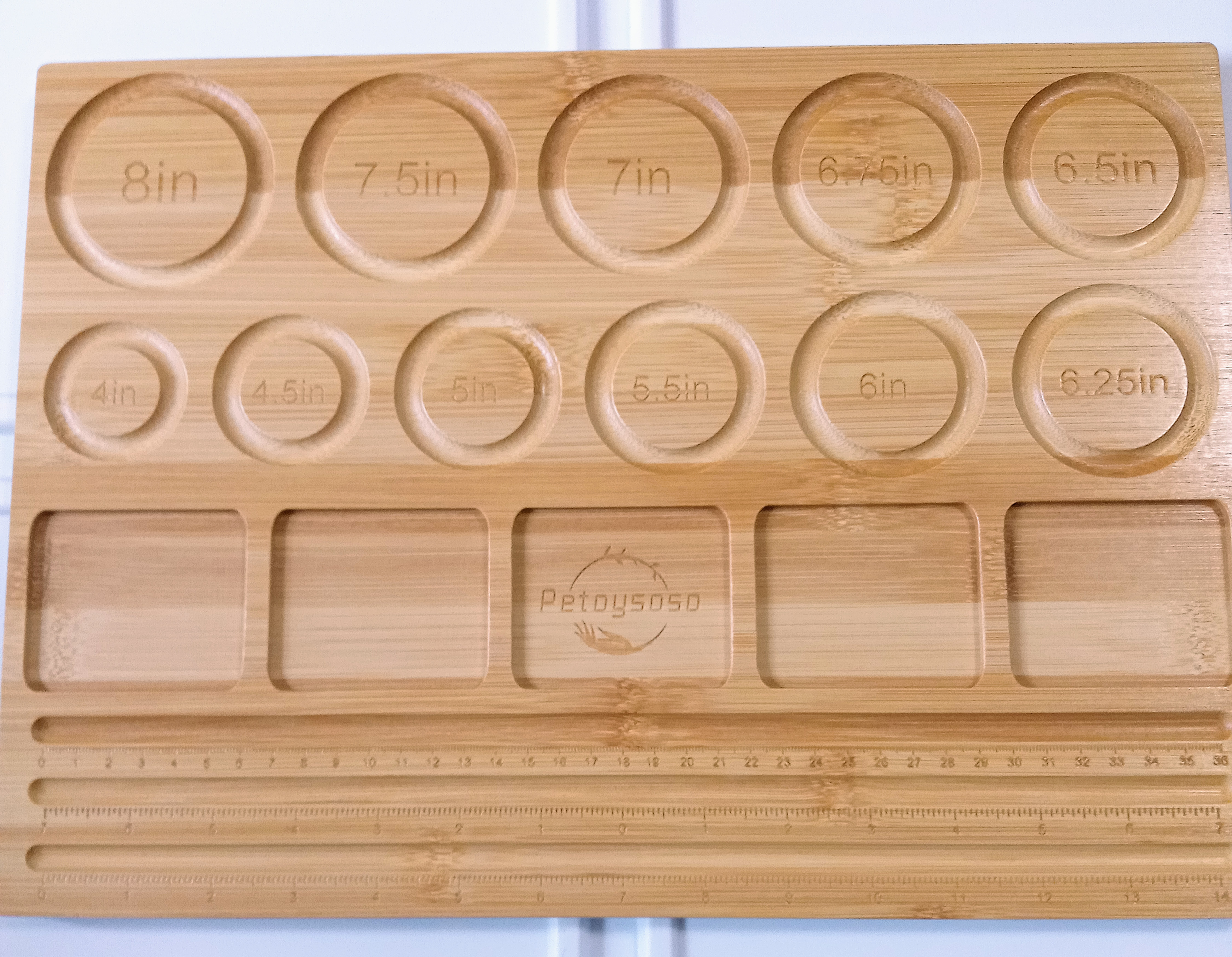 How We Size Bracelets — Petoysoso Bamboo Board (11 Sizes: 4in–8in)